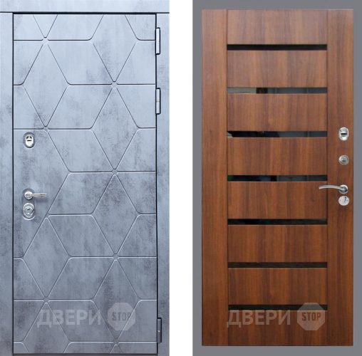 Входная металлическая Дверь Рекс (REX) 28 СБ-14 стекло черное Орех бренди в Дмитрове