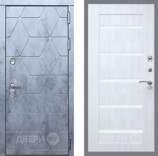 Входная металлическая Дверь Рекс (REX) 28 СБ-14 стекло белое Сандал белый в Дмитрове