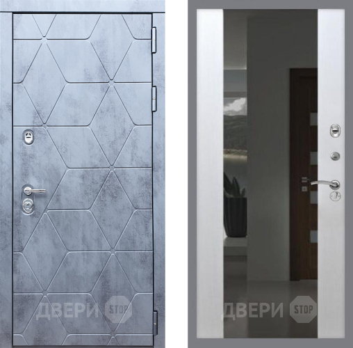 Дверь Рекс (REX) 28 СБ-16 Зеркало Белый ясень в Дмитрове