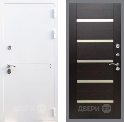 Входная металлическая Дверь Рекс (REX) 27 СБ-14 стекло белое венге поперечный в Дмитрове