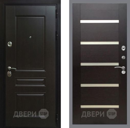 Дверь Рекс (REX) Премиум-Н СБ-14 стекло белое венге поперечный в Дмитрове