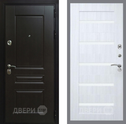 Входная металлическая Дверь Рекс (REX) Премиум-Н СБ-14 стекло белое Сандал белый в Дмитрове