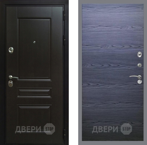 Входная металлическая Дверь Рекс (REX) Премиум-Н GL Дуб тангенальный черный в Дмитрове