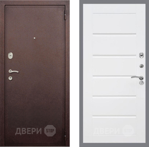 Входная металлическая Дверь Рекс (REX) 2 Медный Антик Сити Белый ясень в Дмитрове