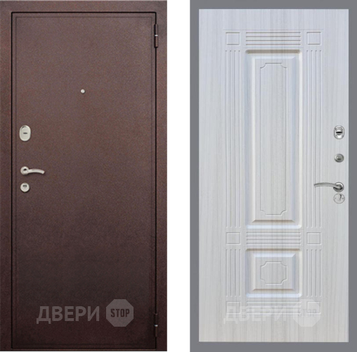 Входная металлическая Дверь Рекс (REX) 2 Медный Антик FL-2 Сандал белый в Дмитрове