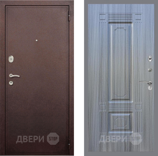 Входная металлическая Дверь Рекс (REX) 2 Медный Антик FL-2 Сандал грей в Дмитрове
