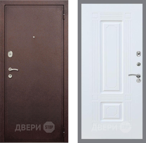 Входная металлическая Дверь Рекс (REX) 2 Медный Антик FL-2 Силк Сноу в Дмитрове