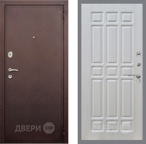Входная металлическая Дверь Рекс (REX) 2 Медный Антик FL-33 Лиственница беж в Дмитрове