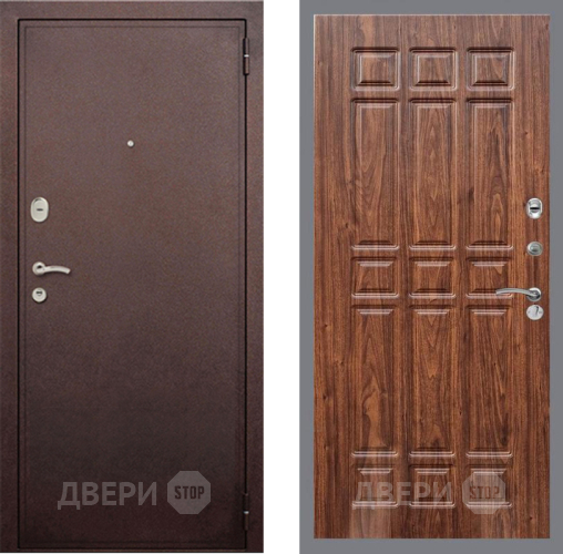 Входная металлическая Дверь Рекс (REX) 2 Медный Антик FL-33 орех тисненый в Дмитрове