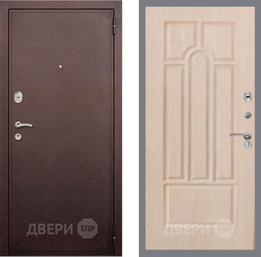 Дверь Рекс (REX) 2 Медный Антик FL-58 Беленый дуб в Дмитрове