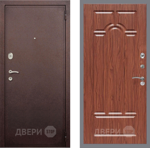 Дверь Рекс (REX) 2 Медный Антик FL-58 орех тисненый в Дмитрове