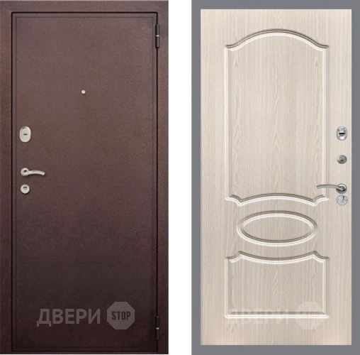 Дверь Рекс (REX) 2 Медный Антик FL-128 Беленый дуб в Дмитрове