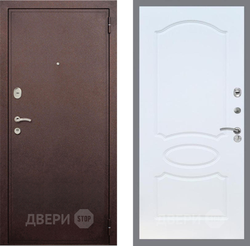 Входная металлическая Дверь Рекс (REX) 2 Медный Антик FL-128 Белый ясень в Дмитрове
