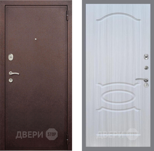 Входная металлическая Дверь Рекс (REX) 2 Медный Антик FL-128 Сандал белый в Дмитрове