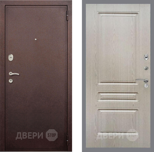 Дверь Рекс (REX) 2 Медный Антик FL-243 Беленый дуб в Дмитрове