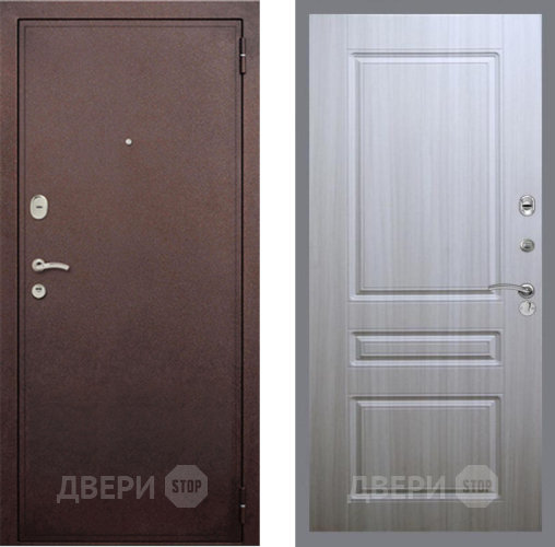 Входная металлическая Дверь Рекс (REX) 2 Медный Антик FL-243 Сандал белый в Дмитрове