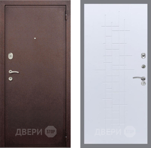 Входная металлическая Дверь Рекс (REX) 2 Медный Антик FL-289 Белый ясень в Дмитрове