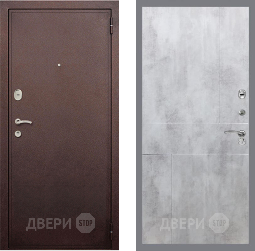 Входная металлическая Дверь Рекс (REX) 2 Медный Антик FL-290 Бетон светлый в Дмитрове