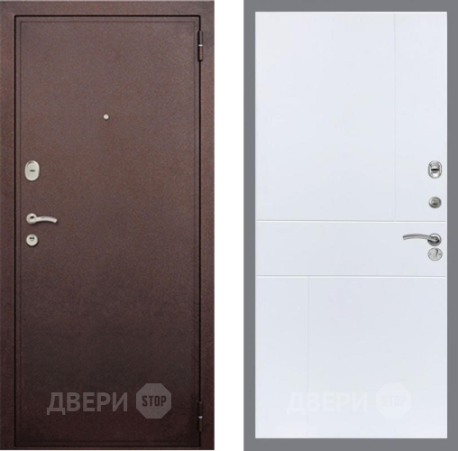 Входная металлическая Дверь Рекс (REX) 2 Медный Антик FL-290 Силк Сноу в Дмитрове