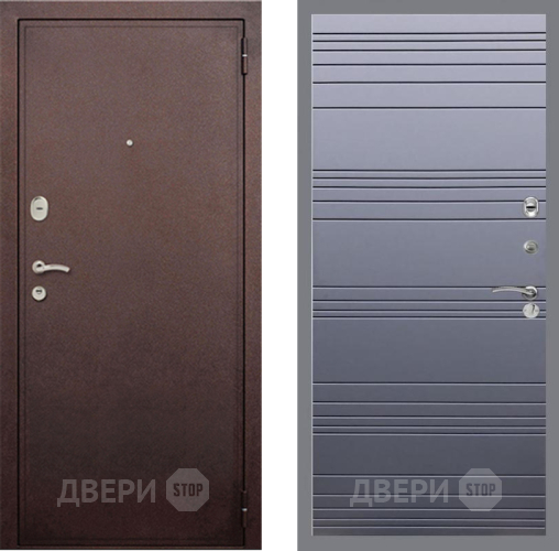 Входная металлическая Дверь Рекс (REX) 2 Медный Антик Line Силк титан в Дмитрове