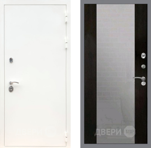 Входная металлическая Дверь Рекс (REX) 5 Белая Шагрень СБ-16 Зеркало Венге в Дмитрове