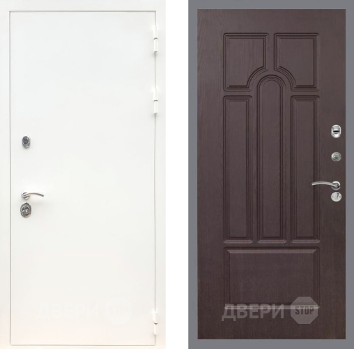 Входная металлическая Дверь Рекс (REX) 5 Белая Шагрень FL-58 Венге в Дмитрове