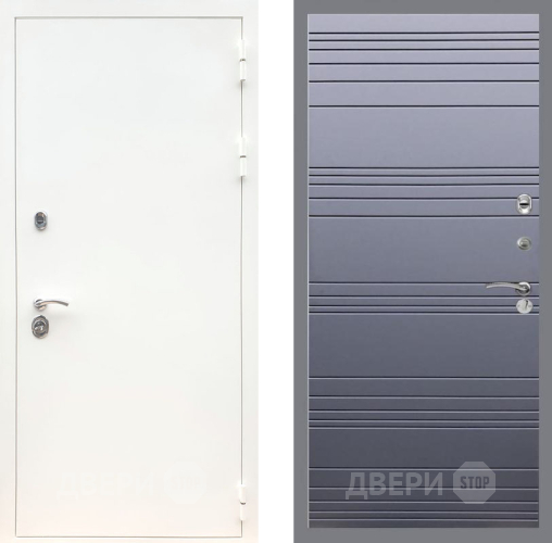 Входная металлическая Дверь Рекс (REX) 5 Белая Шагрень Line Силк титан в Дмитрове