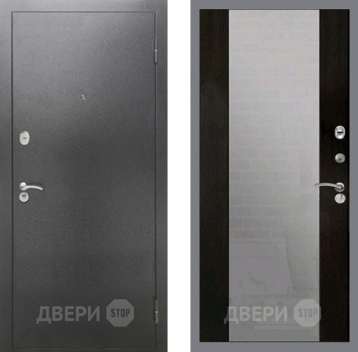 Входная металлическая Дверь Рекс (REX) 2А Серебро Антик СБ-16 Зеркало Венге в Дмитрове