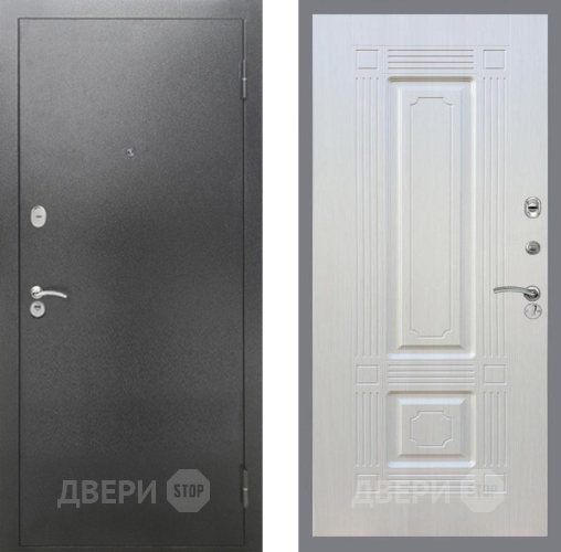 Входная металлическая Дверь Рекс (REX) 2А Серебро Антик FL-2 Лиственница беж в Дмитрове