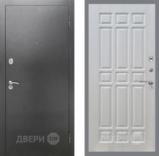 Входная металлическая Дверь Рекс (REX) 2А Серебро Антик FL-33 Лиственница беж в Дмитрове