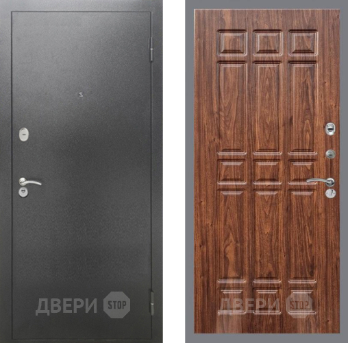 Входная металлическая Дверь Рекс (REX) 2А Серебро Антик FL-33 орех тисненый в Дмитрове
