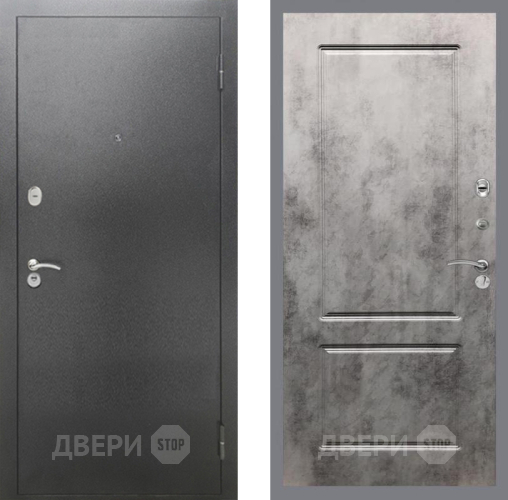 Входная металлическая Дверь Рекс (REX) 2А Серебро Антик FL-117 Бетон темный в Дмитрове