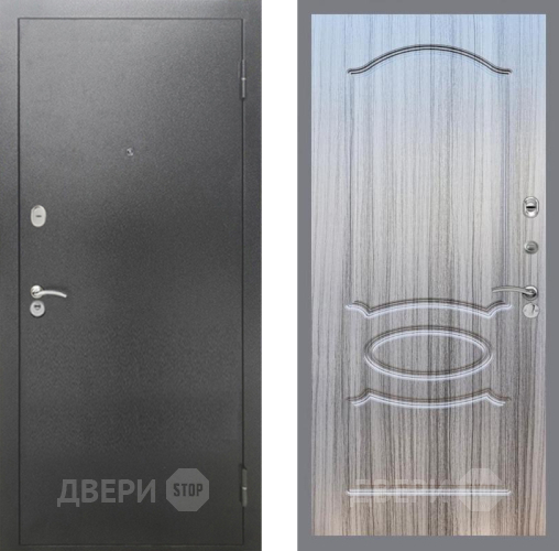 Входная металлическая Дверь Рекс (REX) 2А Серебро Антик FL-128 Сандал грей в Дмитрове