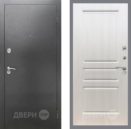 Входная металлическая Дверь Рекс (REX) 2А Серебро Антик FL-243 Лиственница беж в Дмитрове