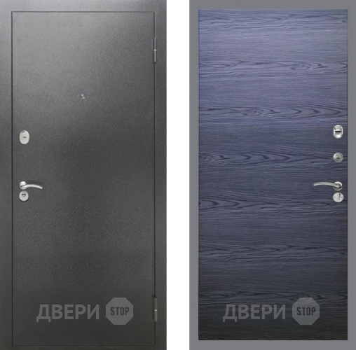 Дверь Рекс (REX) 2А Серебро Антик GL Дуб тангенальный черный в Дмитрове