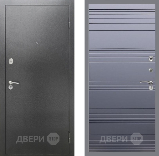 Входная металлическая Дверь Рекс (REX) 2А Серебро Антик Line Силк титан в Дмитрове