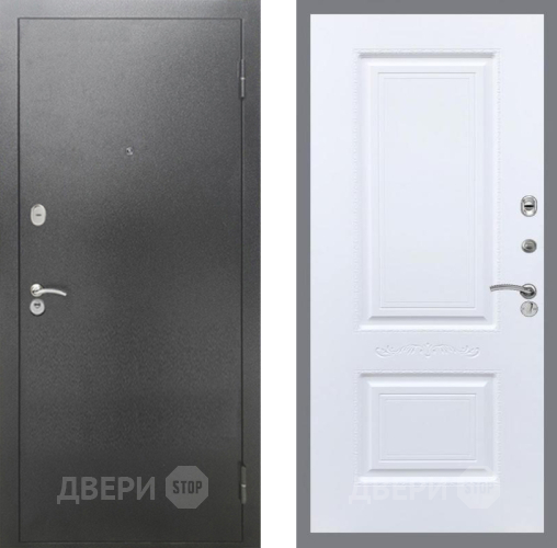 Дверь Рекс (REX) 2А Серебро Антик Смальта Силк Сноу в Дмитрове
