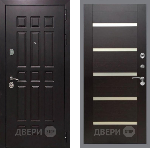 Входная металлическая Дверь Рекс (REX) 8 СБ-14 стекло белое венге поперечный в Дмитрове