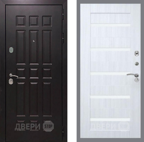 Входная металлическая Дверь Рекс (REX) 8 СБ-14 стекло белое Сандал белый в Дмитрове