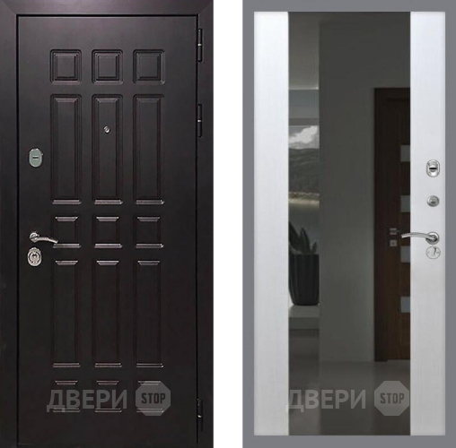 Дверь Рекс (REX) 8 СБ-16 Зеркало Белый ясень в Дмитрове