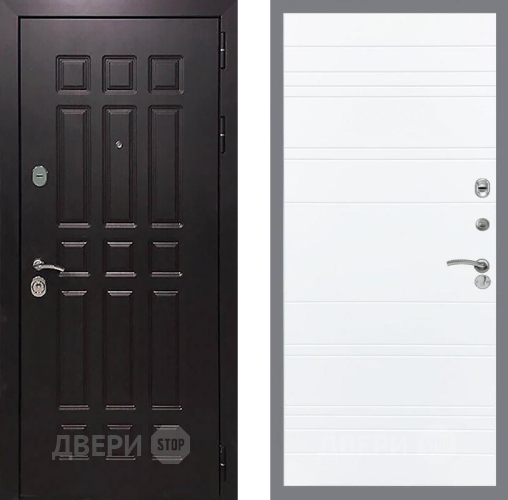 Входная металлическая Дверь Рекс (REX) 8 Line Силк Сноу в Дмитрове