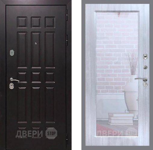 Входная металлическая Дверь Рекс (REX) 8 Зеркало Пастораль Сандал белый в Дмитрове