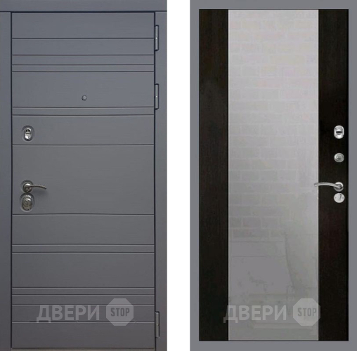 Входная металлическая Дверь Рекс (REX) 14 силк титан СБ-16 Зеркало Венге в Дмитрове