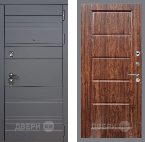 Входная металлическая Дверь Рекс (REX) 14 силк титан FL-39 орех тисненый в Дмитрове