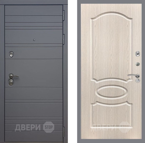 Дверь Рекс (REX) 14 силк титан FL-128 Беленый дуб в Дмитрове