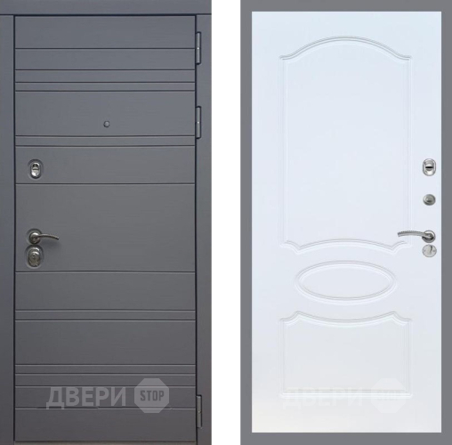 Дверь Рекс (REX) 14 силк титан FL-128 Белый ясень в Дмитрове
