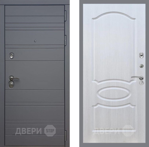 Входная металлическая Дверь Рекс (REX) 14 силк титан FL-128 Лиственница беж в Дмитрове