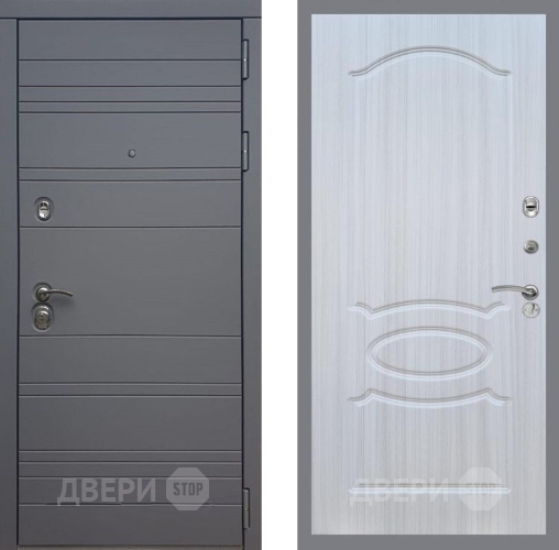 Входная металлическая Дверь Рекс (REX) 14 силк титан FL-128 Сандал белый в Дмитрове