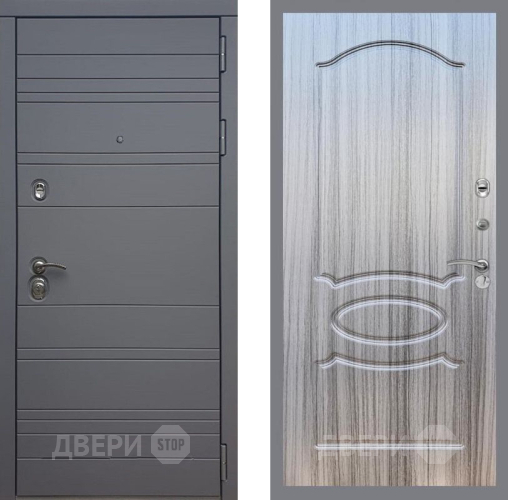 Входная металлическая Дверь Рекс (REX) 14 силк титан FL-128 Сандал грей в Дмитрове