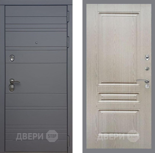 Входная металлическая Дверь Рекс (REX) 14 силк титан FL-243 Беленый дуб в Дмитрове